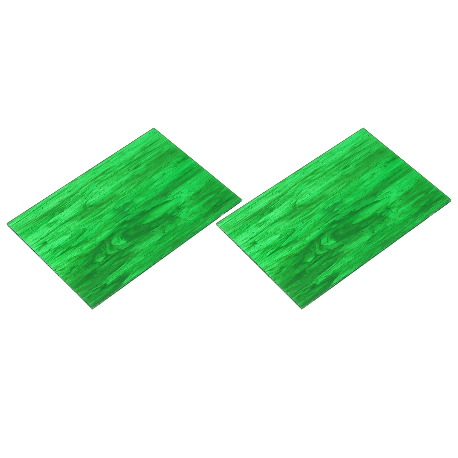 Uxcell 2Pcs Stained Glass Sheet Mosaic Tile Stained Glass Sheets for Crafts DIY Art Project Dark Green