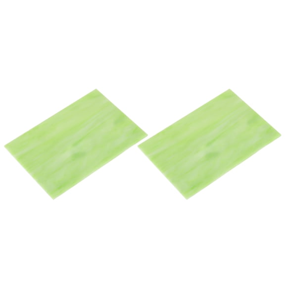 Uxcell 2Pcs Stained Glass Sheet Mosaic Tile Stained Glass Sheets for Crafts DIY Art Project Light Green