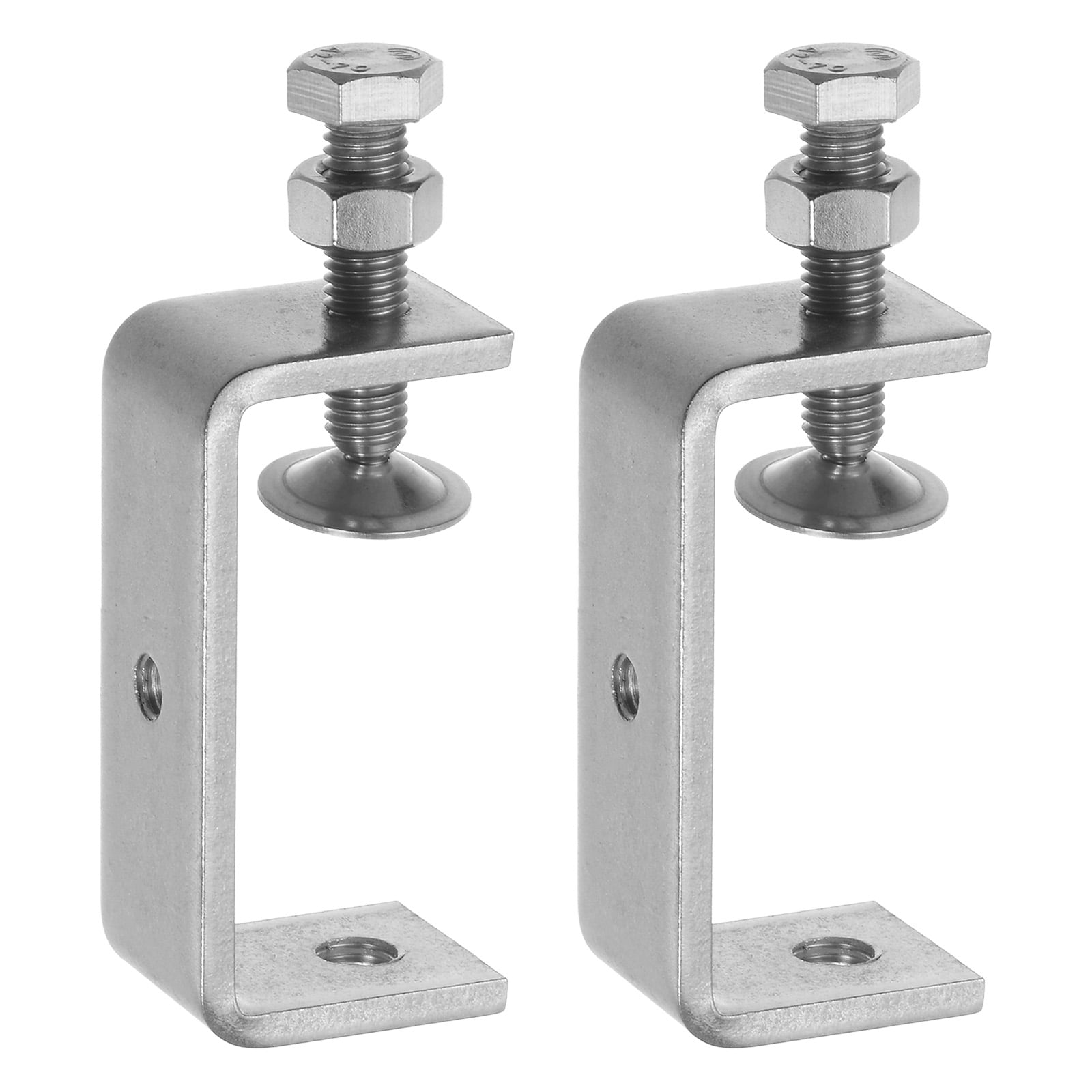 Uxcell 2Pcs Stainless Steel C Clamps 75mm Wide Jaw Opening Small Metal U Clamp for Woodworking Household Mounting
