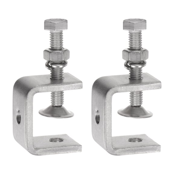 Uxcell 2Pcs Stainless Steel C Clamps Mini 1.18" Wide Jaw Opening for Woodworking Welding Building Household Mounting
