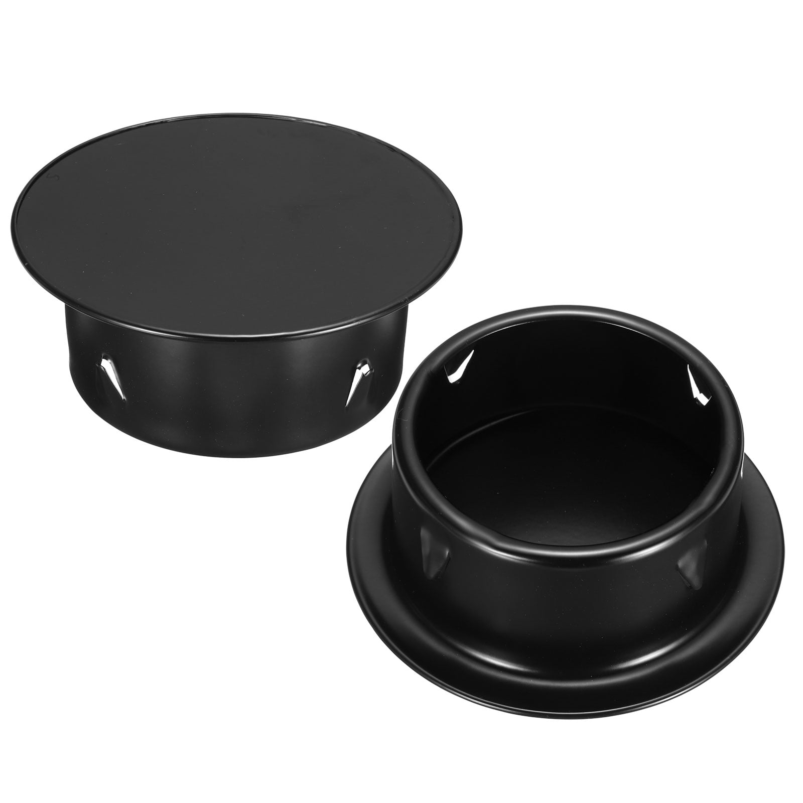 Uxcell 2Pcs Stainless Steel Tee Cap (3.3"/85mm OD, Black) - Round Dryer Vent Cover Dryer Duct Metal End Cap Plug for Indoor and Outdoor Pipe