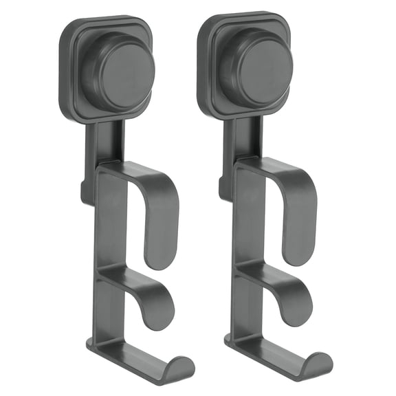 Uxcell 2Pcs Suction Cup Washbasin Rack, Reusable Wall Mounted Bathroom Basin Hook Chopping Board Vegetable Basket Hooks for Shower Kitchen, Black