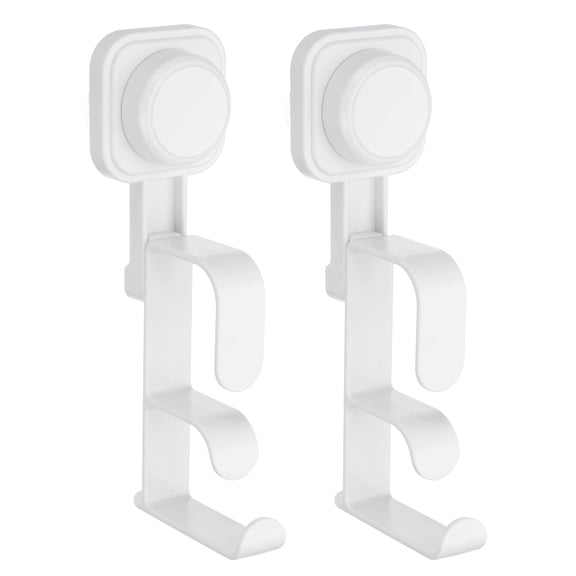 Uxcell 2Pcs Suction Cup Washbasin Rack, Reusable Wall Mounted Bathroom Basin Hook Chopping Board Vegetable Basket Hooks for Shower Kitchen, White