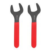 Uxcell 2Pcs Super Thin Single Open End Wrench 36mm Metric Carbon Steel Slim Wrench 15 Degree Angle Open Ended Ultra Thin Mechanic Spanner with Plastic Handle for Tight Space, Red