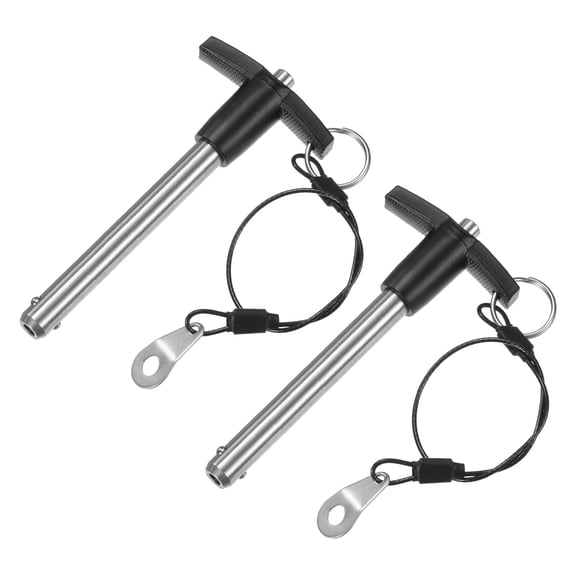 Uxcell 2Pcs T Handle Lock Pins, 10mm Dia. 70mm Usage Long Push-Button Ball Locking Pin