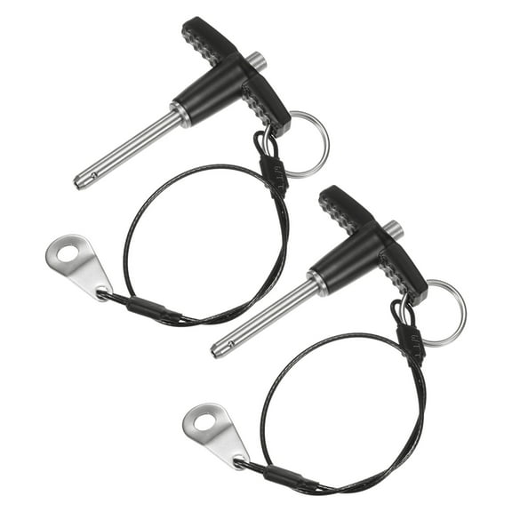 Uxcell 2Pcs T Handle Lock Pins, 5mm Dia. 30mm Usage Long Push-Button Ball Locking Pin