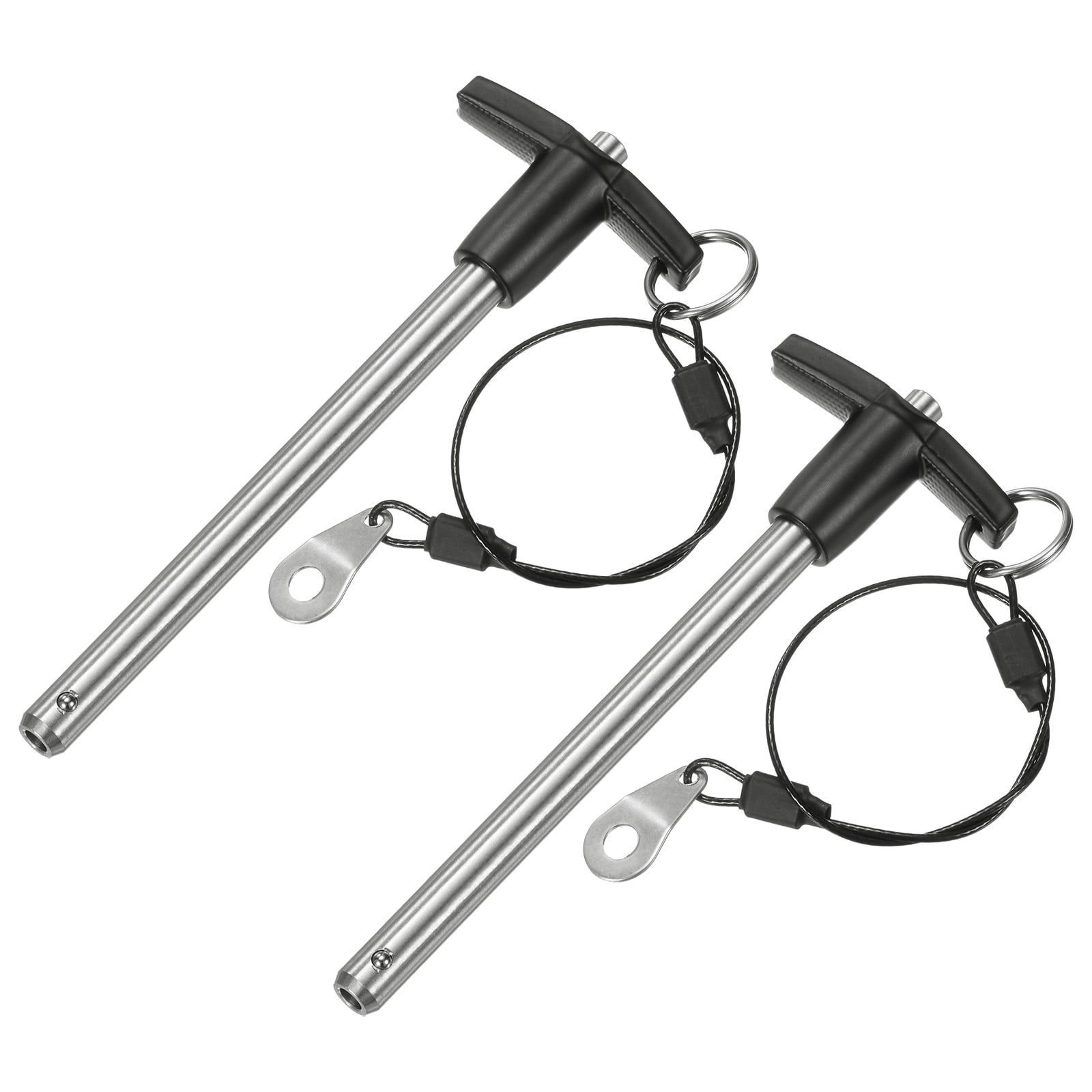 Uxcell 2Pcs T Handle Lock Pins 9.5mm Dia. 100mm Usage Long Push-Button Ball Locking Pin