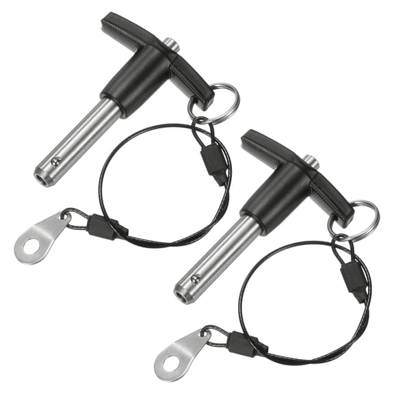 Uxcell 2Pcs T Handle Lock Pins, 9.5mm Dia. 30mm Usage Long Push-Button Ball Locking Pin