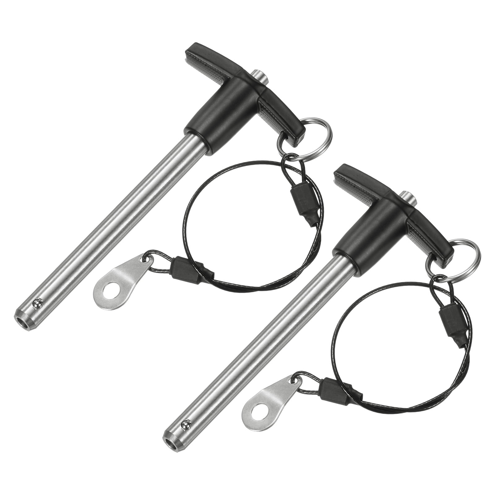 Uxcell 2Pcs T Handle Lock Pins, 9.5mm Dia. 80mm Usage Long Push-Button Ball Locking Pin