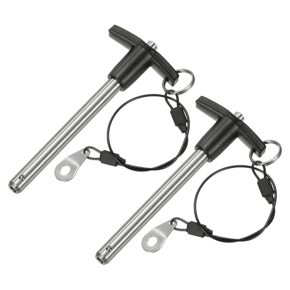 Uxcell 2Pcs T Handle Lock Pins, 9.5mm Dia. 80mm Usage Long Push-Button Ball Locking Pin