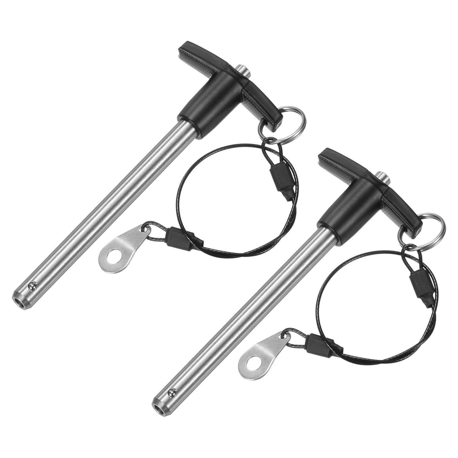 Uxcell 2Pcs T Handle Lock Pins, 9.5mm Dia. 90mm Usage Long Push-Button Ball Locking Pin