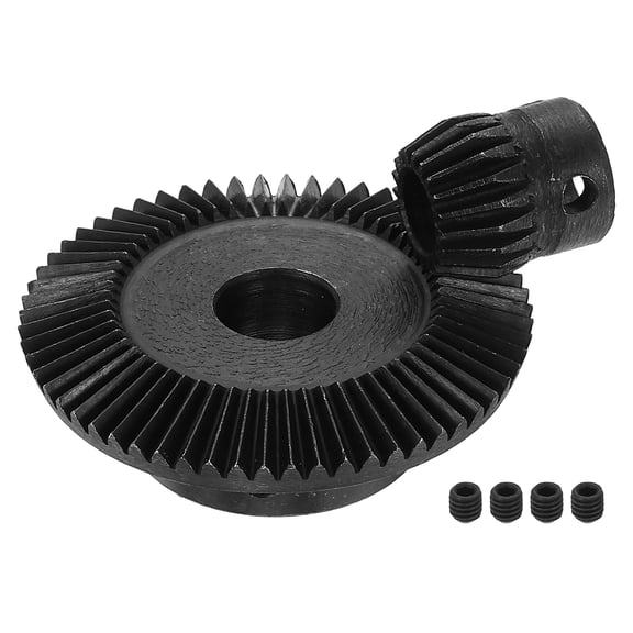 Uxcell 2Pcs Tapered Bevel Gear Set 1Mod 1:3 (20T/60T) 10/14mm Bore,1045 Steel, Harden Steel Straight Bevel Gear,90 Degree Steering Motor Gears,for Mechanical Transmission