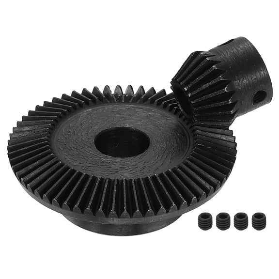 Uxcell 2Pcs Tapered Bevel Gear Set 1Mod 1:3 (20T/60T) 8/14mm Bore,1045 Steel, Harden Steel Straight Bevel Gear, 90 Degree Steering Motor Gears, for Mechanical Transmission