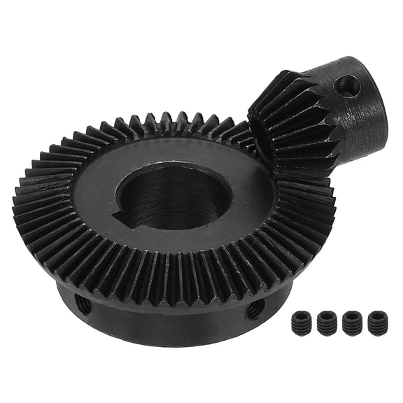 Uxcell 2Pcs Tapered Bevel Gear Set 1Mod 1:3 (20T/60T) 8/20mm Bore,1045 Steel, Harden Steel Straight Bevel Gear W/ Keyway 6 x 2.8mm,90 Degree Steering Motor Gears,for Mechanical Transmission