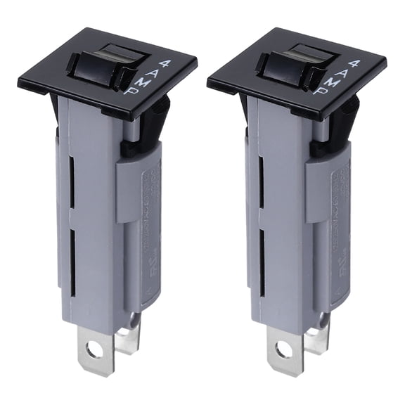 Uxcell 2Pcs Thermal Circuit Breakers 125/250VAC 32VDC 4A Manual Reset Electric Button Breaker Thermal Overload Protector for Electrical Equipment