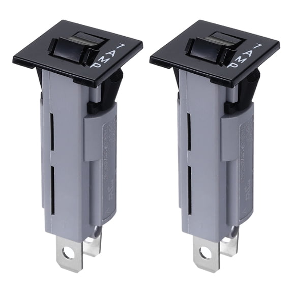 Uxcell 2Pcs Thermal Circuit Breakers 125/250VAC 32VDC 7A Manual Reset Electric Button Breaker Thermal Overload Protector for Electrical Equipment