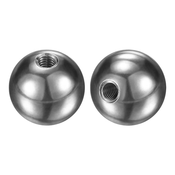 Uxcell 2Pcs Threaded Ball Nut Knobs M6x24mm 304 Stainless Steel Female Thread Ball Cap