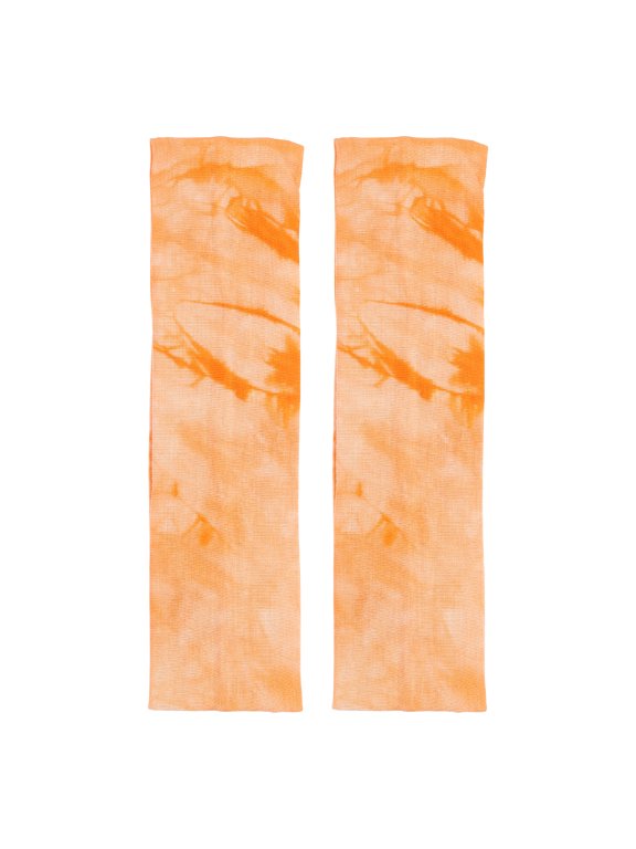 2Pcs Tie Headbands, Tie Dye Elastic Athletic Hair Head Band Tennis Head Tie Non-Slip Hair Band for Women Men Gym Running Yoga Sports, Workout Travel, Orange