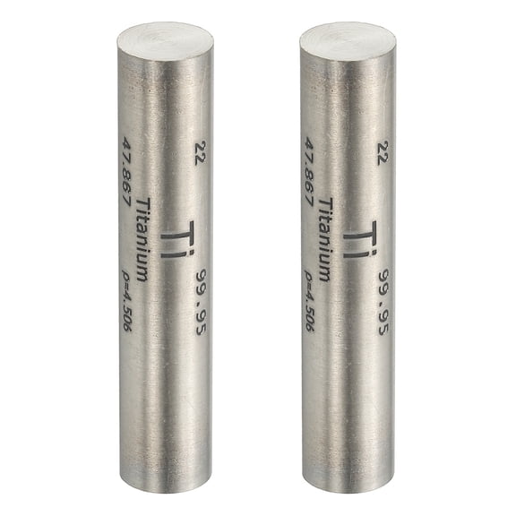 Uxcell 2Pcs Titanium Cube, 0.4x2" Ti Density Stick High Density Element Rod Unique Metal Cube Periodic Table of Elements Collections Lab Experiment Teacher Scientific Classes, Square