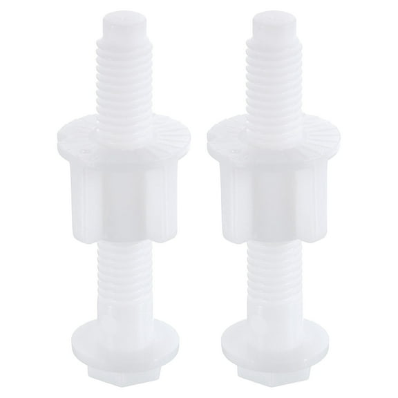 Uxcell 2Pcs Toilet Seat Hinges Screws, White Universal Plastic Toilet Seat Hinge Bolt Screws with Nuts and Washers for Fixing the Top Toilet Seat
