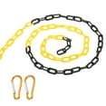 thumbnail image 1 of Uxcell 2Pcs Total 20Ft Plastic Safety Barrier Chain 4 Magnetic Hooks, Black Yellow, 1 of 6