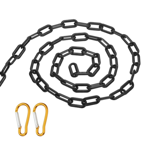Uxcell 2Pcs Total 20Ft Plastic Safety Barrier Chain, 4 Magnetic Hooks, Black