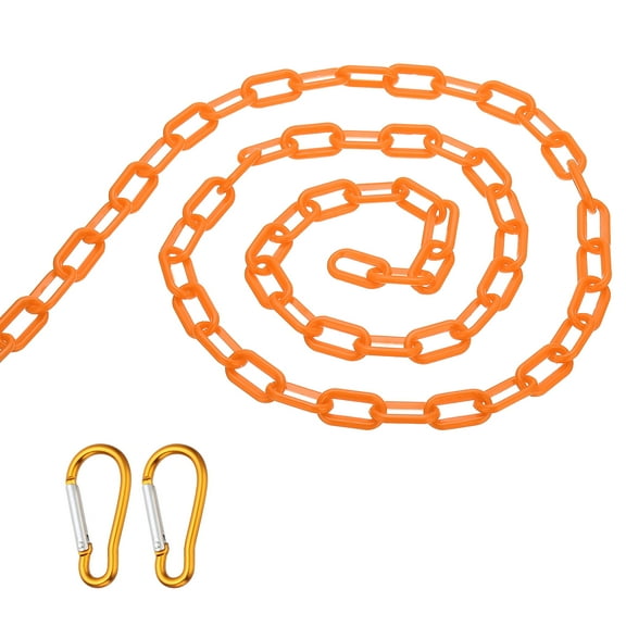 Uxcell 2Pcs Total 33Ft Plastic Safety Barrier Chain 4 Magnetic Hooks, Orange