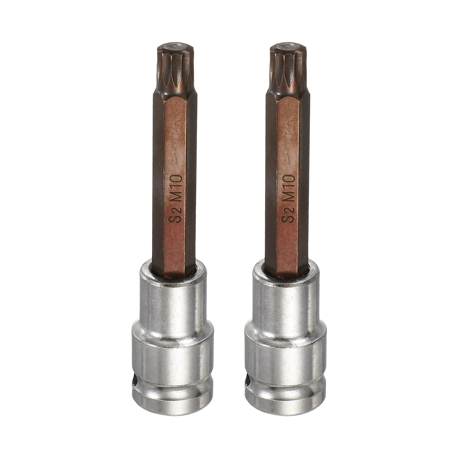 Uxcell 2Pcs Triple Square Spline Bit Socket 1/2