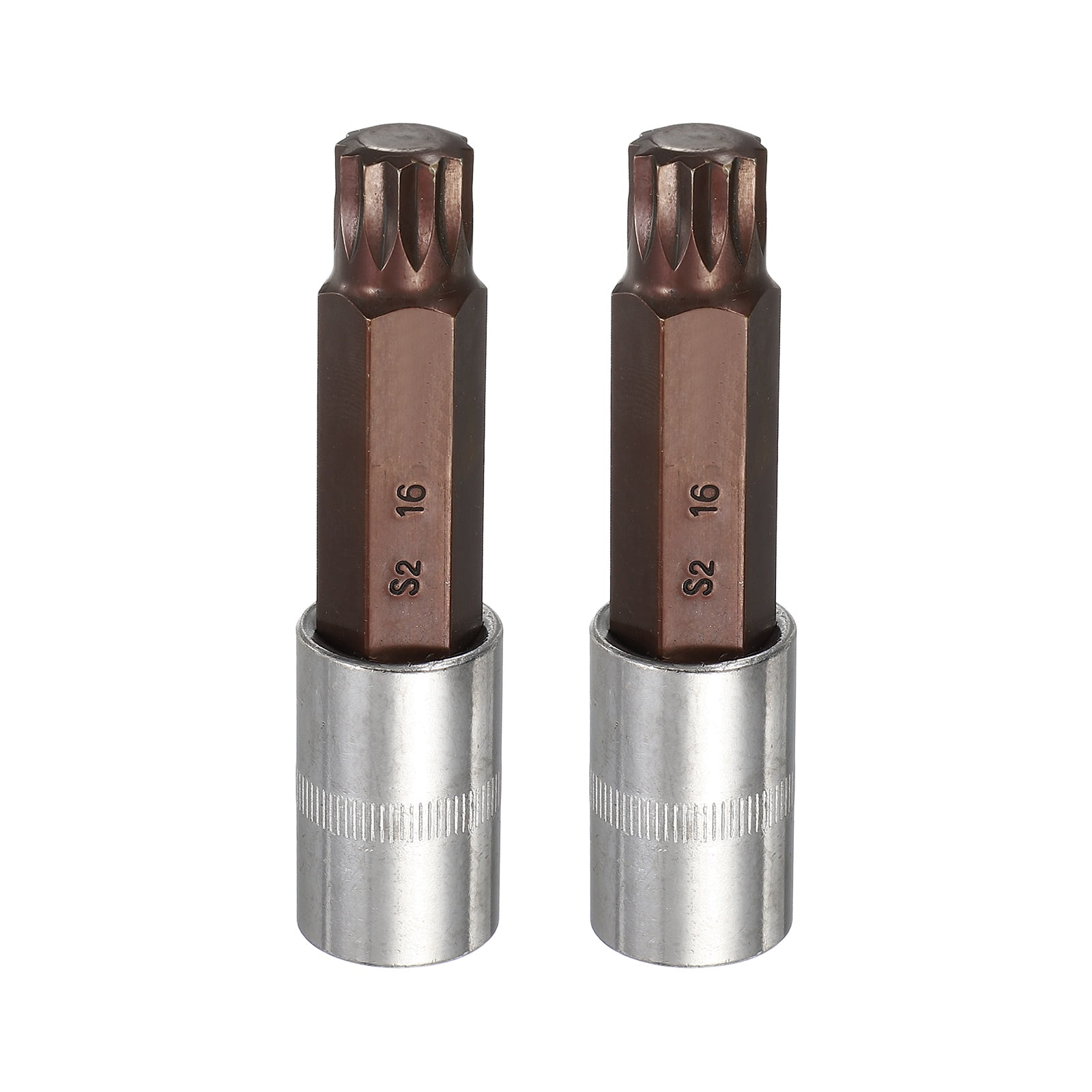 Uxcell 2Pcs Triple Square Spline Bit Socket 1/2