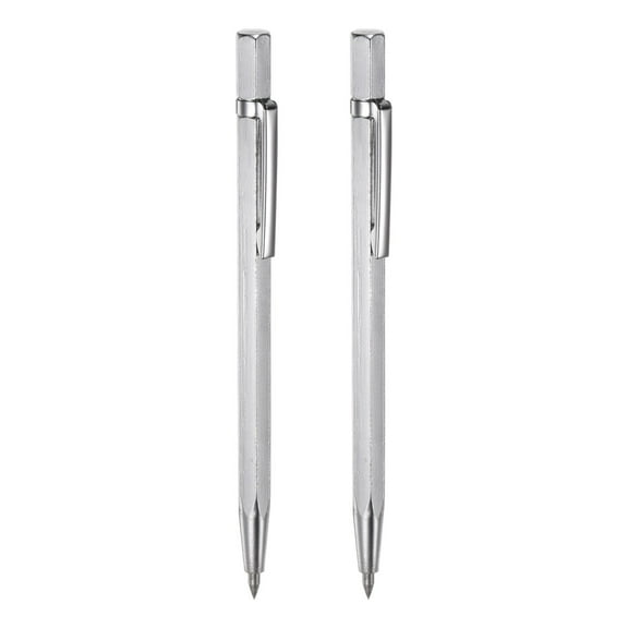 Uxcell 2Pcs Tungsten Carbide Tip Scriber with Clip Alloy Etching Pen Carve Engraver Scribe Tools for Metal Glass