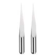 Uxcell 2Pcs V Groove Router Bit 10 Degree 1/8" Shank 0.1mm Tip, 30mm Long CNC Engraving Bit, 3-Facet Polished Carbide Engraving Tool, Smooth Chip Removal, Stable High-Speed Cutting