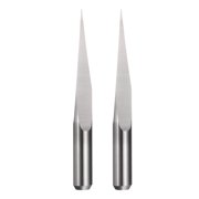 Uxcell 2Pcs V Groove Router Bit 15 Degree 1/8" Shank 0.3mm Tip, 30mm Long CNC Engraving Bit, 3-Facet Polished Carbide Engraving Tool, Smooth Chip Removal, Stable High-Speed Cutting