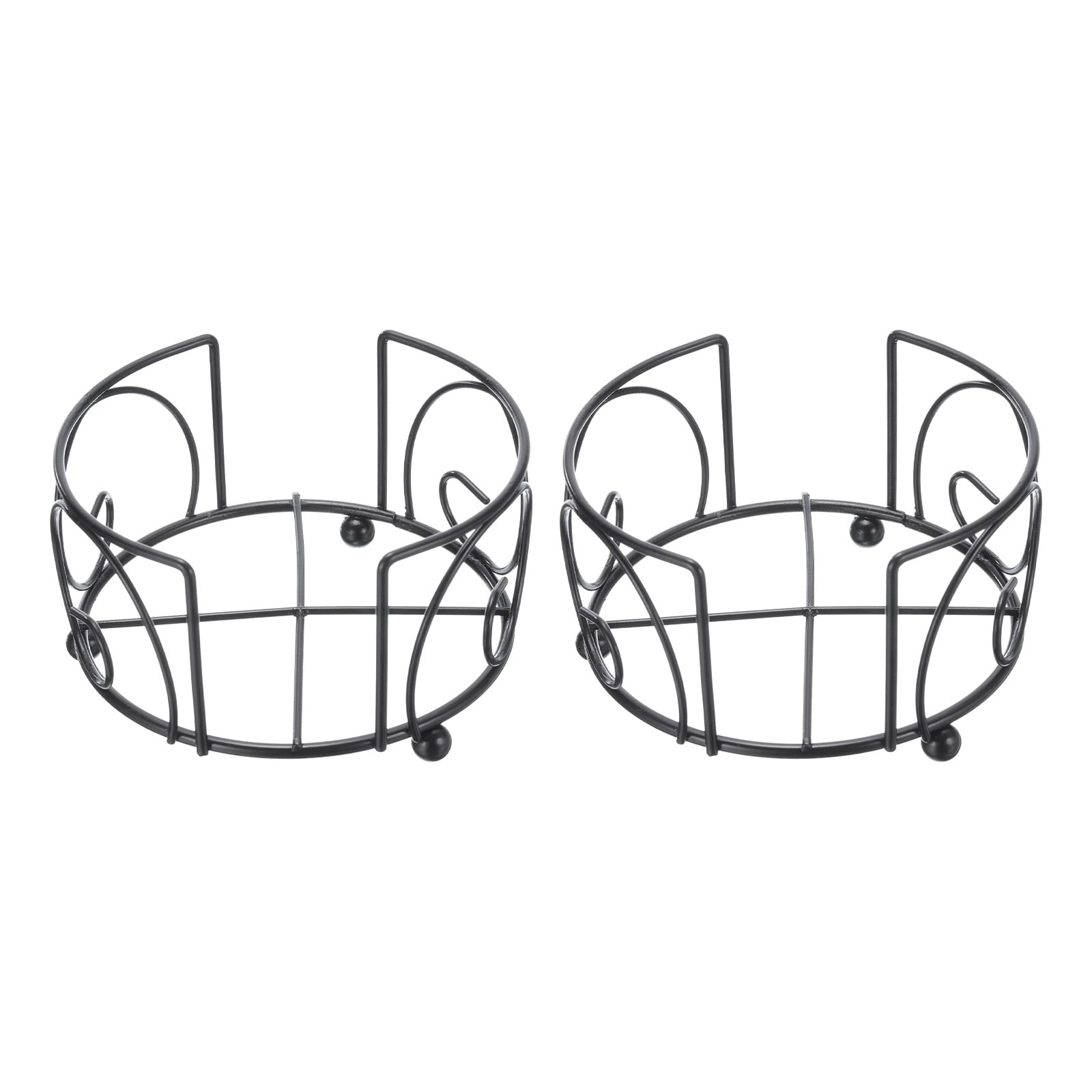 Uxcell 2Pcs Vintage Coaster Holder Black Metal Coaster Holders for 4.3 ...