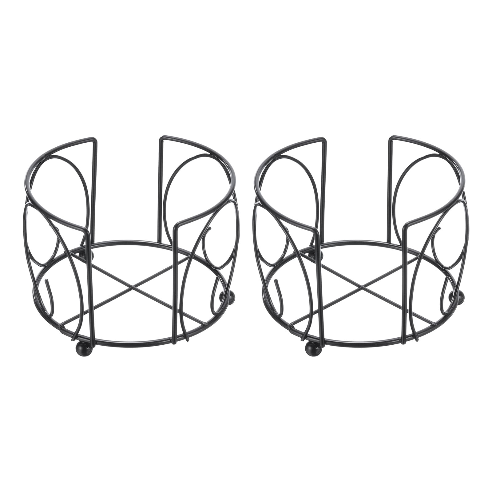 Uxcell 2Pcs Vintage Coaster Holder Black Metal Coaster Holders for 4.3 ...