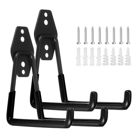 Uxcell 2Pcs Wall Mounting High Velocity Floor Fan Bracket, (5.3" x 2.4", Black) - Multifunctional Wall Mount Floor Fan Hook Hanger Kit for Household Warehouse Garage