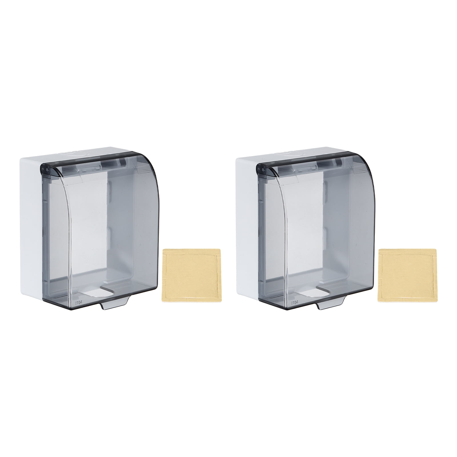 Uxcell 2Pcs Waterproof Electrical Outlet Cover 86-Type Protector Universal 1-Gang Wall Socket Protector Receptacle Cover for Bathrooms Outdoor Plug, Transparent Black 4.53 x 4.02 x 2.48in