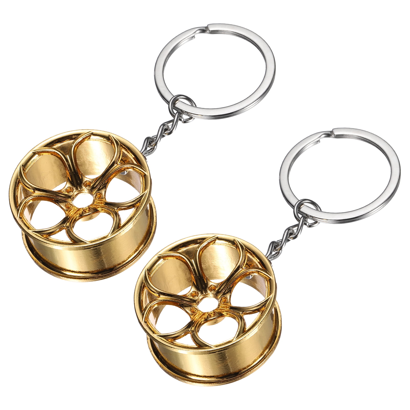 Uxcell 2Pcs Wheel Rim Brake Disc Keychain with Caliper Car Wheel Hub ...