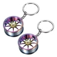 thumbnail image 1 of Uxcell 2Pcs Wheel Rim Tyre Keychain, Car Wheel Hub Auto Parts Key Chains Creative Key Fob Ring Fit Men Women for Cars Trucks Bikes, Assorted Colors, 1 of 7