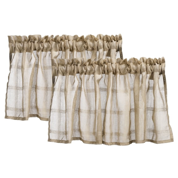 Uxcell 2Pcs Window Valance, 51x16 Inch Valance Curtains for Windows, Brown