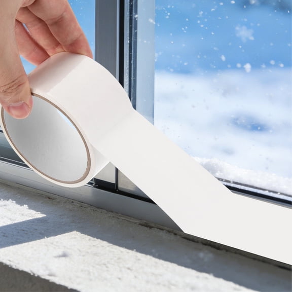 Uxcell 2Pcs Window Weather Sealing Tape (2 Inch x 33FT) - No Residue, Window Insulation Tape Draft Isolation Sealing Film for Doors/Shower Glass Gaps, White