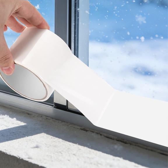 Uxcell 2Pcs Window Weather Sealing Tape (3 Inch x 33FT) - No Residue, Window Insulation Tape Draft Isolation Sealing Film for Doors/Shower Glass Gaps, White