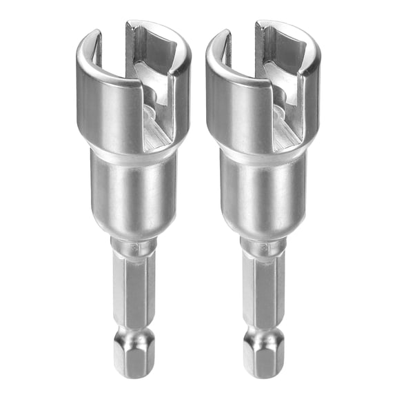 Uxcell 2Pcs Wing Nut Drivers 12mm Metric Socket 1/4" Hex Shank Deep Slot Wing Drill Bit