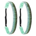 thumbnail image 1 of Uxcell 2Pcs Women's Headband, Non-Slip Bling Sparkle Headband Elastic Athletic Hair Head Band for Gym Running Yoga Sports, Workout Travel, Green Yellow, 1 of 6