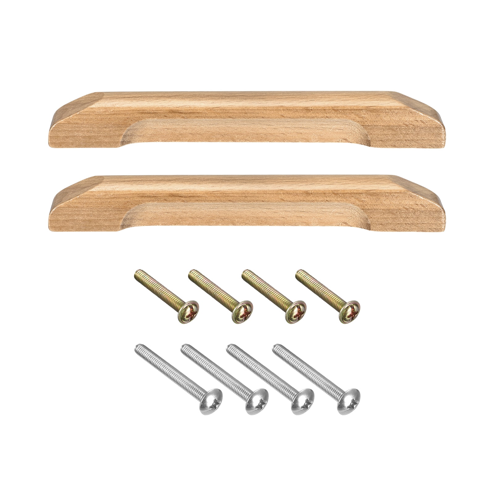 Uxcell 2Pcs Wood Drawer Pulls, 5.04" Hole Distance Solid Wood Pulls 6.1