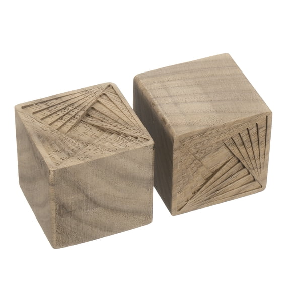 Uxcell 2Pcs Wood Essential Oil Diffuser, Beech Finish Square Steps Car Diffuser for Essential Oils Small Wooden Aroma Scent Diffuser for Car, Home, and Office