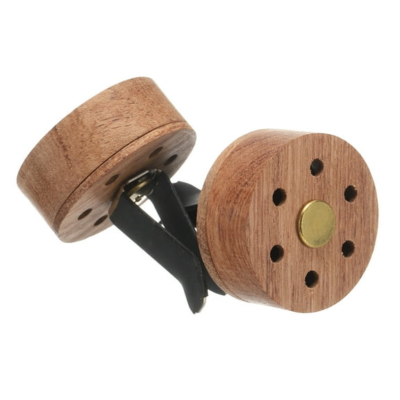 Uxcell 2Pcs Wood Essential Oil Diffuser, Rosewood Round Car Diffuser for Essential Oils Small Wooden Aroma Scent Diffuser with Car Clips for Car, Home, and Office