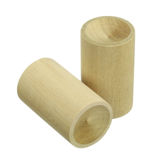 Uxcell 2Pcs Wood Essential Oil Diffuser, Teak Finish Cylinder Car Diffuser for Essential Oils Small Wooden Aroma Scent Diffuser for Car, Home, and Office