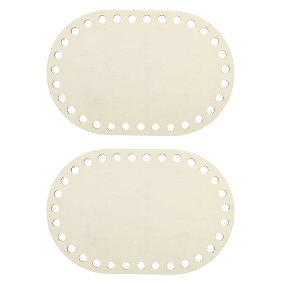 Uxcell 2Pcs Wooden Basket Bottom3.94x5.91" Oval Blank Natural Wood Base Crochet Basket