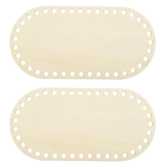 Uxcell 2Pcs Wooden Basket Bottom3.94x7.87" Oval Blank Natural Wood Base Crochet Basket