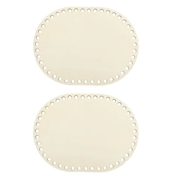 Uxcell 2Pcs Wooden Basket Bottom5.91x7.87" Oval Blank Natural Wood Base Crochet Basket